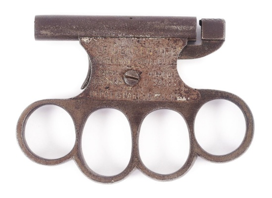 (A) FRENCH "LE CENTENAIRE" SINGLE SHOT KNUCKLE DUSTER PISTOL WITH CONTEMPORARY BOX.