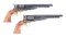 (A) CASED PAIR OF CONSECUTIVE 2ND GENERATION COLT 1860 FLUTED ARMY REVOLVERS.