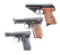 (M+C) LOT OF 3: MAUSER HSC, 1914 AND 1910 SEMI AUTOMATIC PISTOLS.