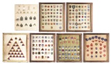 LOT OF 7: US WWII SOUVENIR PATCH BOARDS.