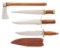 LOT OF 4: CONTEMPORARY KNIVES AND TOMAHAWK.