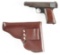(C) DEUTSCHE WERKE ORTGIES SEMI-AUTOMATIC PISTOL WITH REPRODUCTION HOLSTER.