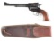 (C) RUGER SUPER BLACKHAWK SINGLE ACTION REVOLVER WITH LEATHER HOLSTER.