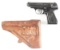 (C) J.P SAUER MODEL 38H SEMI-AUTOMATIC PISTOL WITH HOLSTER.