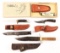 LOT OF 5: 4 FIXED BLADE PLUS 1 BOXED FOLDER.
