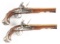 (A) ATTRACTIVE PAIR OF GEORGE WASHINGTON COMMEMORATIVE HAWKINS FLINTLOCK PISTOLS.