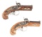 (A) PAIR OF REPRODUCTION PHILADELPHIA PERCUSSION DERINGERS.