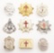 LOT OF 9: US FRATERNAL ORDER MEDALLIONS AND BELT BUCKLES.