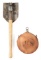LOT OF 2: US CANTEEN AND TRENCH SHOVEL.