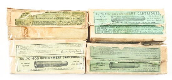 LOT OF 4: ANTIQUE WINCHESTER AMMUNITION BOXES.