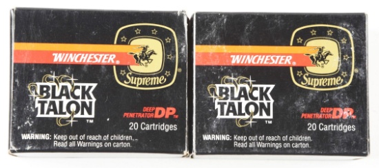 LOT OF 2: BOXES OF WINCHESTER BLACK TALON .357 MAGNUM AMMUNITION.