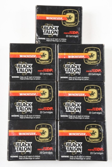 LOT OF 7: BOXES OF WINCHESTER BLACK TALON 9MM LUGER AMMUNITION.