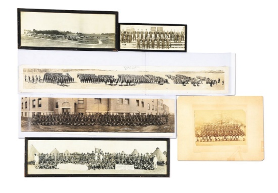 LOT OF 7: US SPANISH AMERICAN WAR-WWI ERA PANORAMIC PHOTOS.