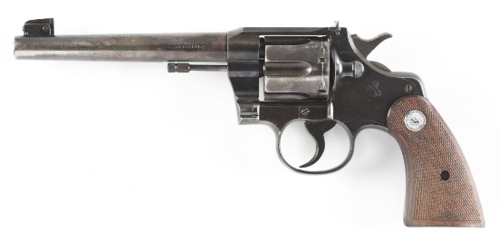 (C) COLT OFFICERS MODEL HEAVY BARREL TARGET .38 SPECIAL DOUBLE ACTION REVOLVER (1938).