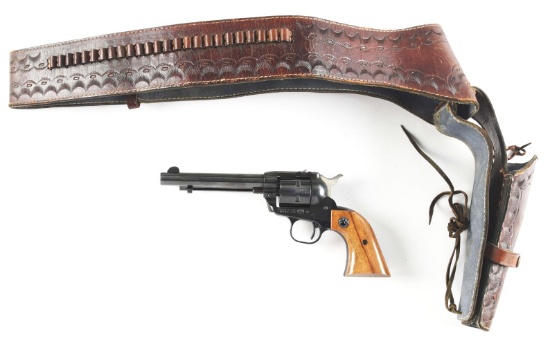 (C) RUGER SINGLE SIX-SINGLE ACTION REVOLVER WITH HOLSTER.