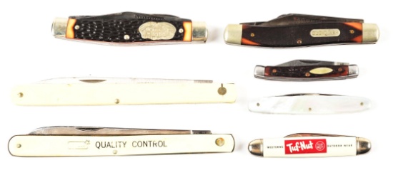 LOT OF 7 FOLDING KNIVES.