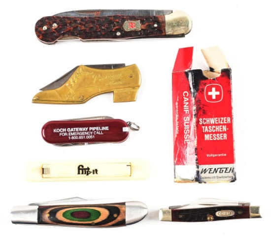 LOT OF 6 FOLDING KNIVES.