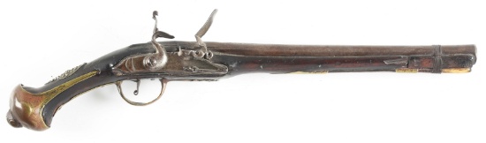(A) FLINTLOCK PISTOL WITH WIRE WRAP.