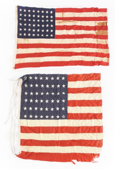LOT OF 2: US 48 STAR FLAGS.