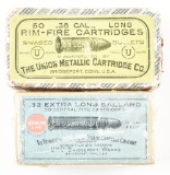 LOT OF 2: BOXES OF ANTIQUE UMC AMMUNITION.