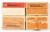LOT OF 4: VINTAGE BOXES OF 9MM AND 7MM MAUSER AMMUNITION.
