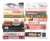 LOT OF 38: WWII MILITARY HISTORY BOOKS.