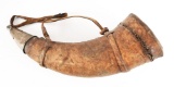 MASSIVE AND IMPRESSIVE ANTIQUE POWDER HORN.