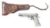 WWII BOYT M1916 LEATHER HOLSTER WITH HOLSTER MOLD.