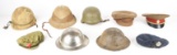 LOT OF WWI-COLD WAR HATS AND HELMETS.