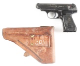 (C) J.P SAUER MODEL 38H SEMI-AUTOMATIC PISTOL WITH HOLSTER.