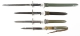 LOT OF 4: US BAYONETS AND FIGHTING KNIFE.