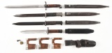 LOT OF 5: 4 EUROPEAN BAYONETS AND K31 STRIPPER CLIPS