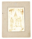 POST-WAR CDV OF JEFFERSON DAVIS DRESSED AS A WOMAN.