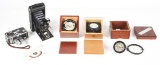 LOT OF 5: 3 SHIP COMPASSES AND 2 CAMERAS.