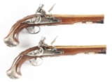 (A) ATTRACTIVE PAIR OF GEORGE WASHINGTON COMMEMORATIVE HAWKINS FLINTLOCK PISTOLS.
