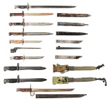 LOT OF 10: VARIOUS MILITARY PATTERN BAYONETS.