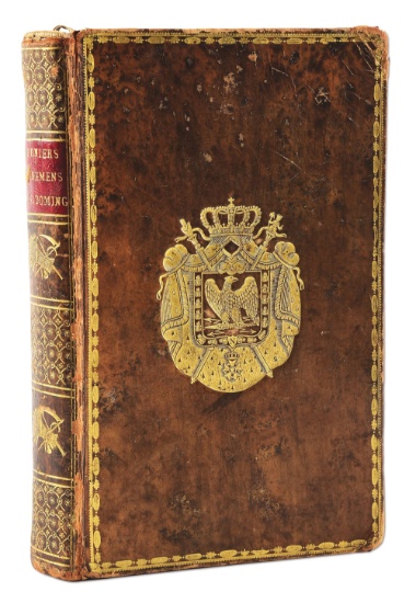 BOOK FROM NAPOLEON'S LIBRARY AT ST. HELENA SIGNED BY LOUIS MARCHAND.
