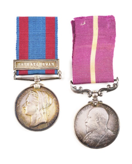 NORTH WEST CANADA MEDAL AND LONG SERVICE AND GOOD CONDUCT MEDAL NAMED TO ROYAL CANADIAN ARTILLERY SE