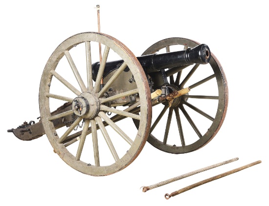 (A) IMPRESSIVE FULL SCALE CIVIL WAR STYLE CANNON ON FIELD CARRIAGE.