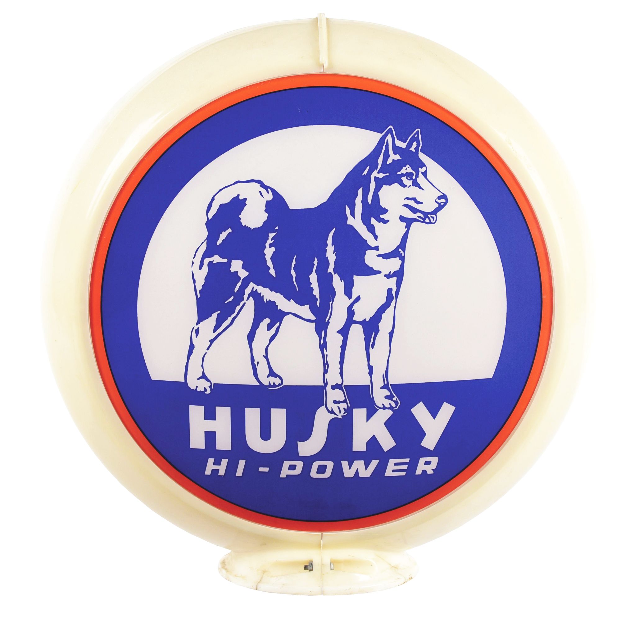 HUSKY HI-POWER GASOLINE COMPLETE GLOBE ON CAPCO