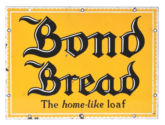 BOND BREAD "THE HOME-LIKE LOAF" BROOM RACK PORCELAIN SIGN.