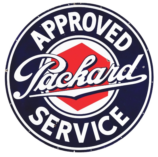 OUTSTANDING PACKARD APPROVED SERVICE 60" PORCELAIN SIGN.