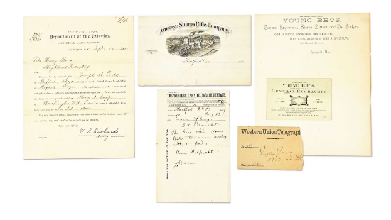 LOT OF DOCUMENTS PERTAINING TO YOUNG BROTHERS ENGRAVERS, ONE SIGNED BY CUNO HELFRICHT, AND A DEPARTM