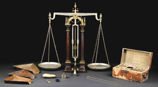 EARLY LARGE OFFICE GOLD SCALE BY HOWARD AND DAVIS.