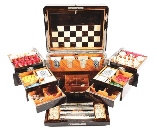 FINE TORTOISESHELL OVERLAID GAMING CASE.
