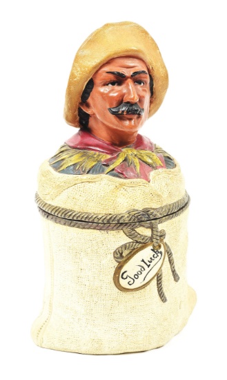 COWBOY CERAMIC HUMIDOR.