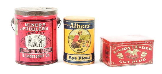 LOT OF 3: TOBACCO TINS.