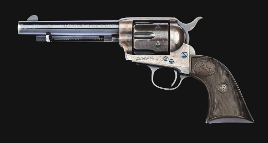 (A) ANTIQUE COLT SINGLE ACTION ARMY FRONTIER SIX SHOOTER SINGLE ACTION REVOLVER, SHIPPED TO COLT'S S
