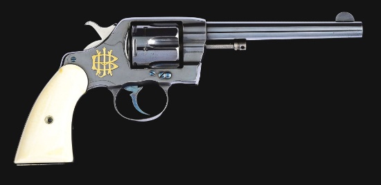(A) ABSOLUTELY STUNNING COLT MODEL 1894 NEW ARMY DOUBLE ACTION REVOLVER WITH GOLD INLAID MONOGRAM TO