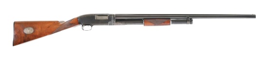 (C) PRESENTATION WINCHESTER MODEL 1912 SLIDE ACTION SHOTGUN WITH MUTTON LEG CASE, PAPERWORK, AND BAD